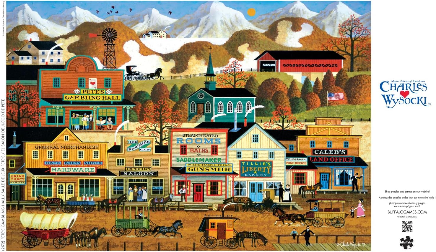 Thumbnail 4 de Buffalo Games Charles Wysocki Pete’s Gambling Hall 2000-Piece Jigsaw Puzzle (38.5 x 26.5in)