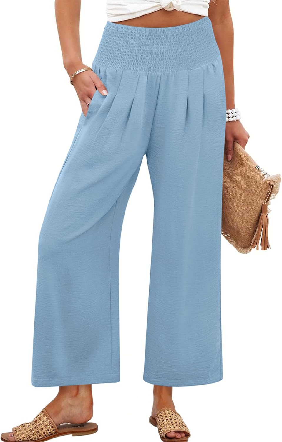 Thumbnail 6 de ANRABESS Wide-Leg High-Waisted Palazzo Pants with Pockets (Loose Fit)