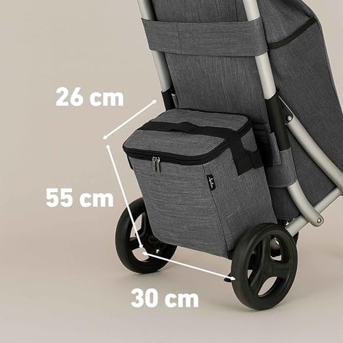 Detalle de Jata HCAR2502 carro de la compra plegable de 4 ruedas con bolsa térmica (40 L)