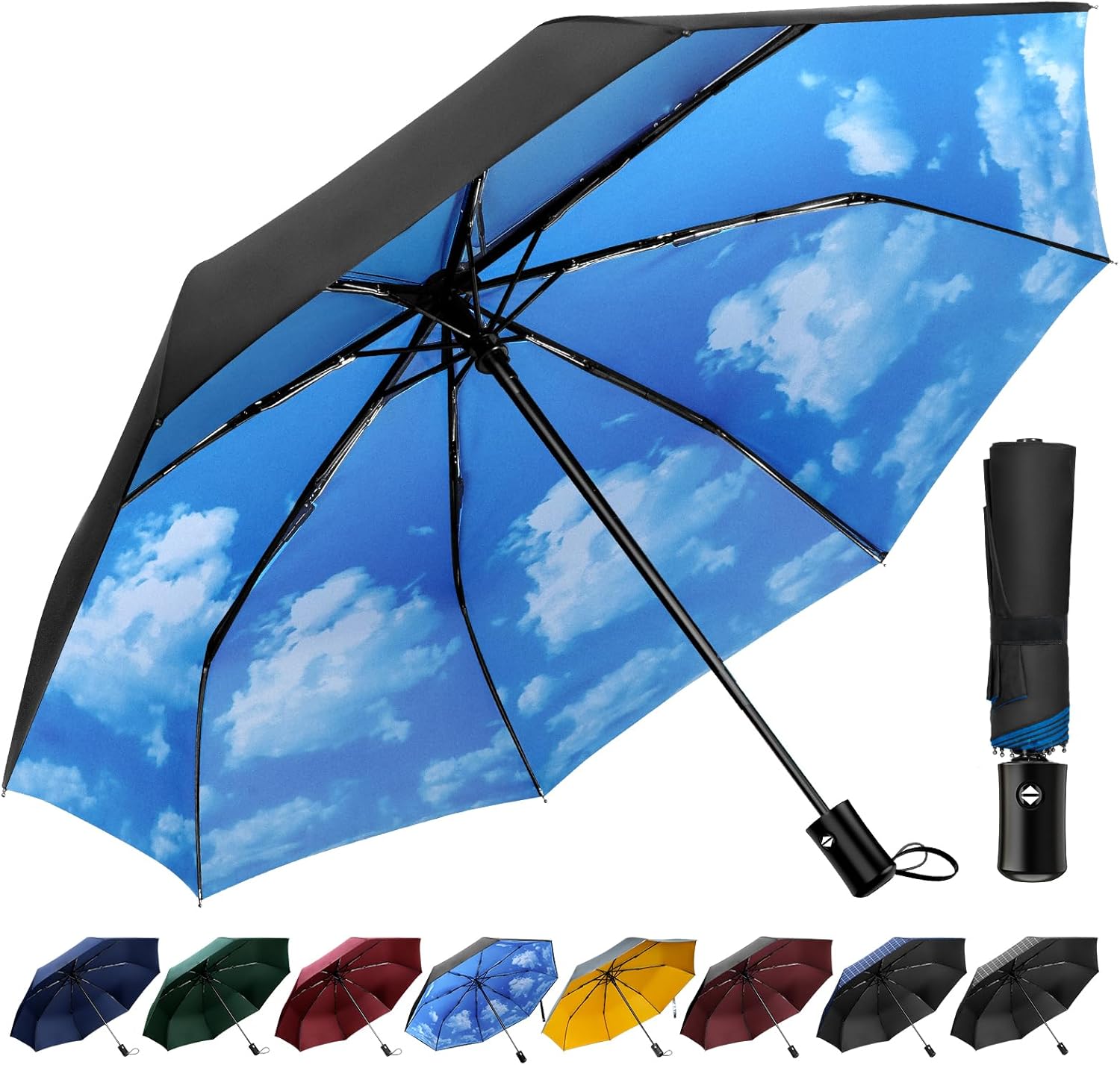 Thumbnail 1 de TechRise Ombrello Pieghevole antivento con 8 stecche ☂️