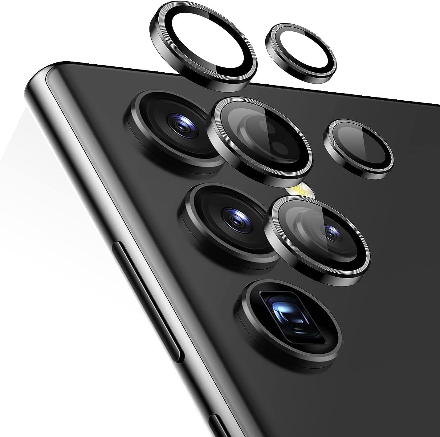 Detalle de ESR Galaxy S23 Ultra Camera Lens Protector, 9H Tempered Glass, Black