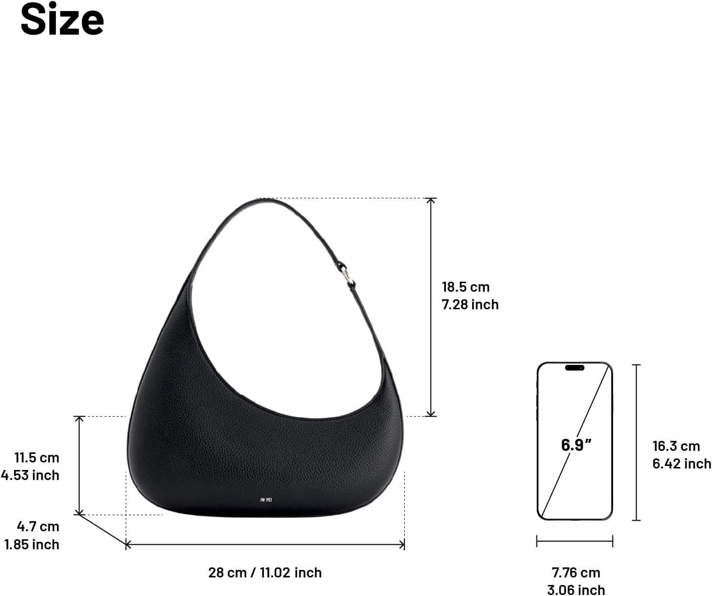 Detalle de JW PEI Harlee borsa a spalla da donna in pelle vegana e poliestere