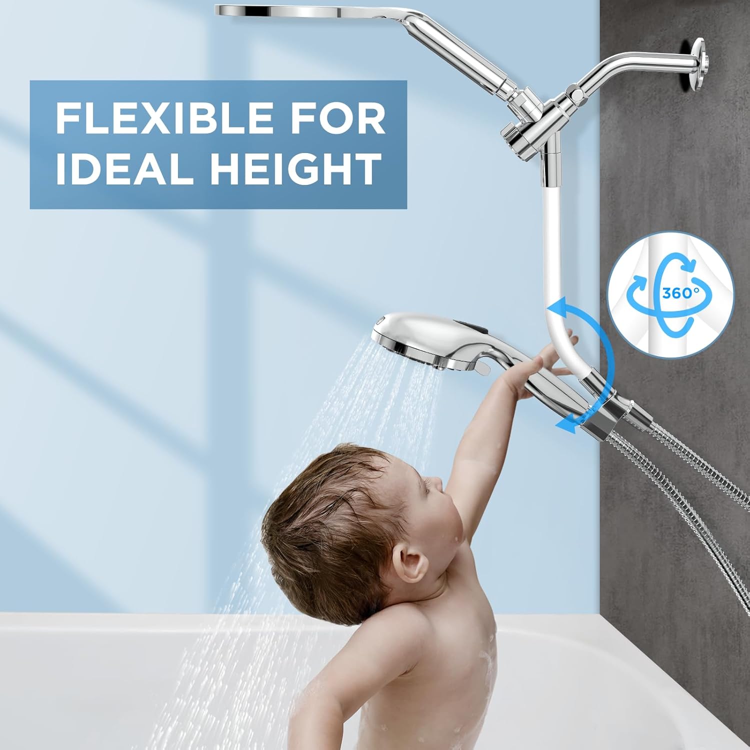 Detalle de MakeFit Dual Handheld Shower Head Combo ⌚💧
