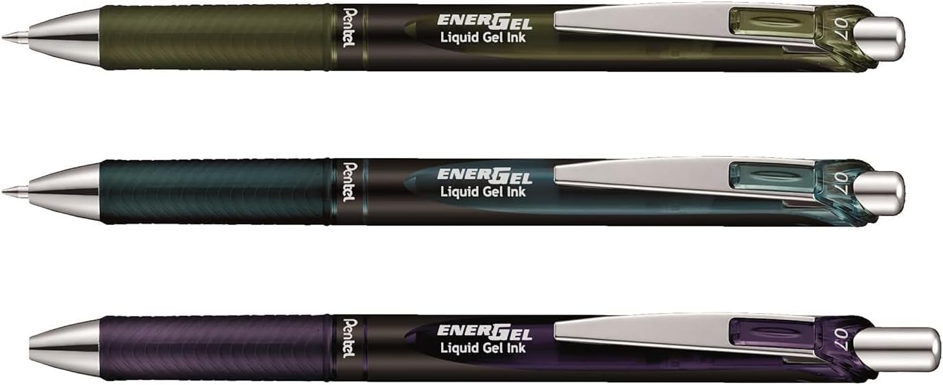 Detalle 2 de Pentel EnerGel XM BL77A2 gelpenna, indigo-svart med klickmekanism