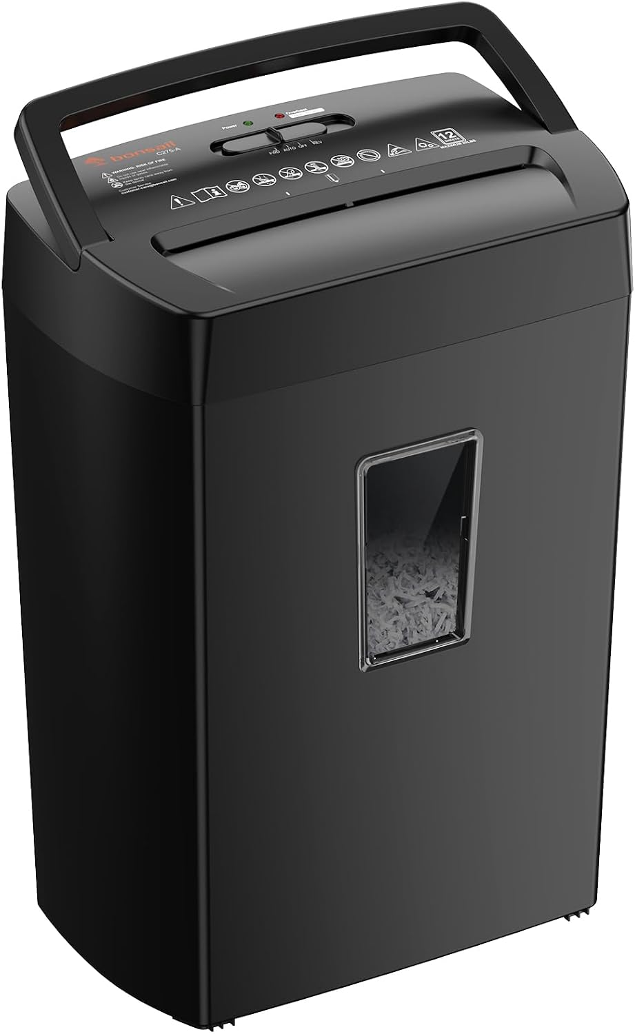 Detalle de Bonsaii C275-A 12-Sheet Cross-Cut Paper Shredder, P-4, 5.5-Gallon Bin