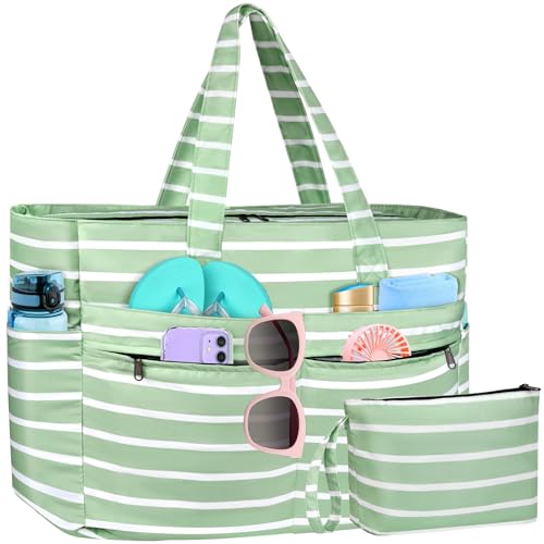 Detalle de WACCET Bolsa de Playa Grande Mujer impermeable con cremallera, 50L, plegable y XXL