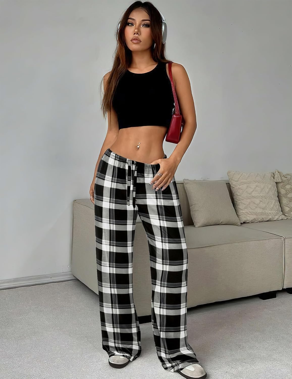 Detalle de Ekouaer Women's Pajama Pants