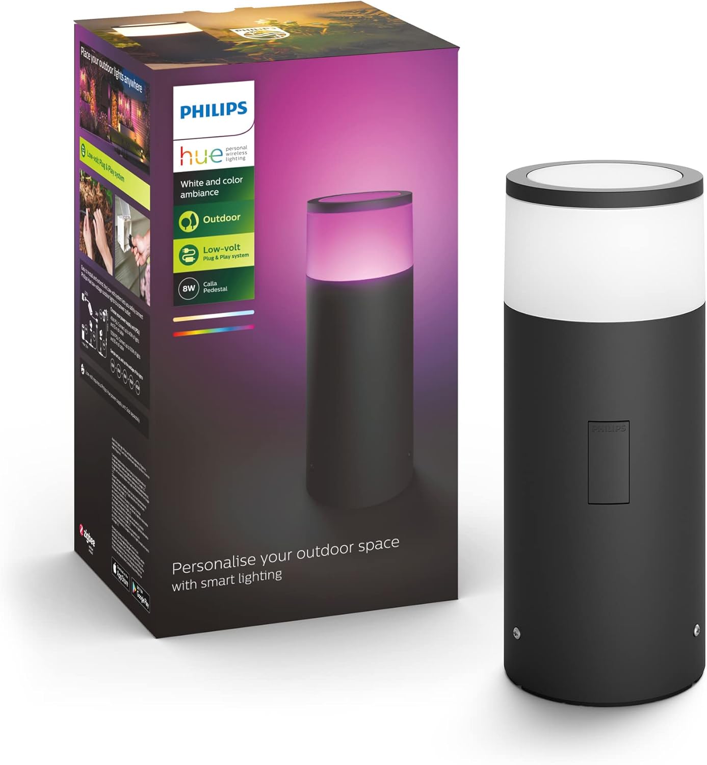 Thumbnail 3 de Philips Hue White and Color Ambiance Calla palo smart LED per esterni (IP65) da 8W, nero
