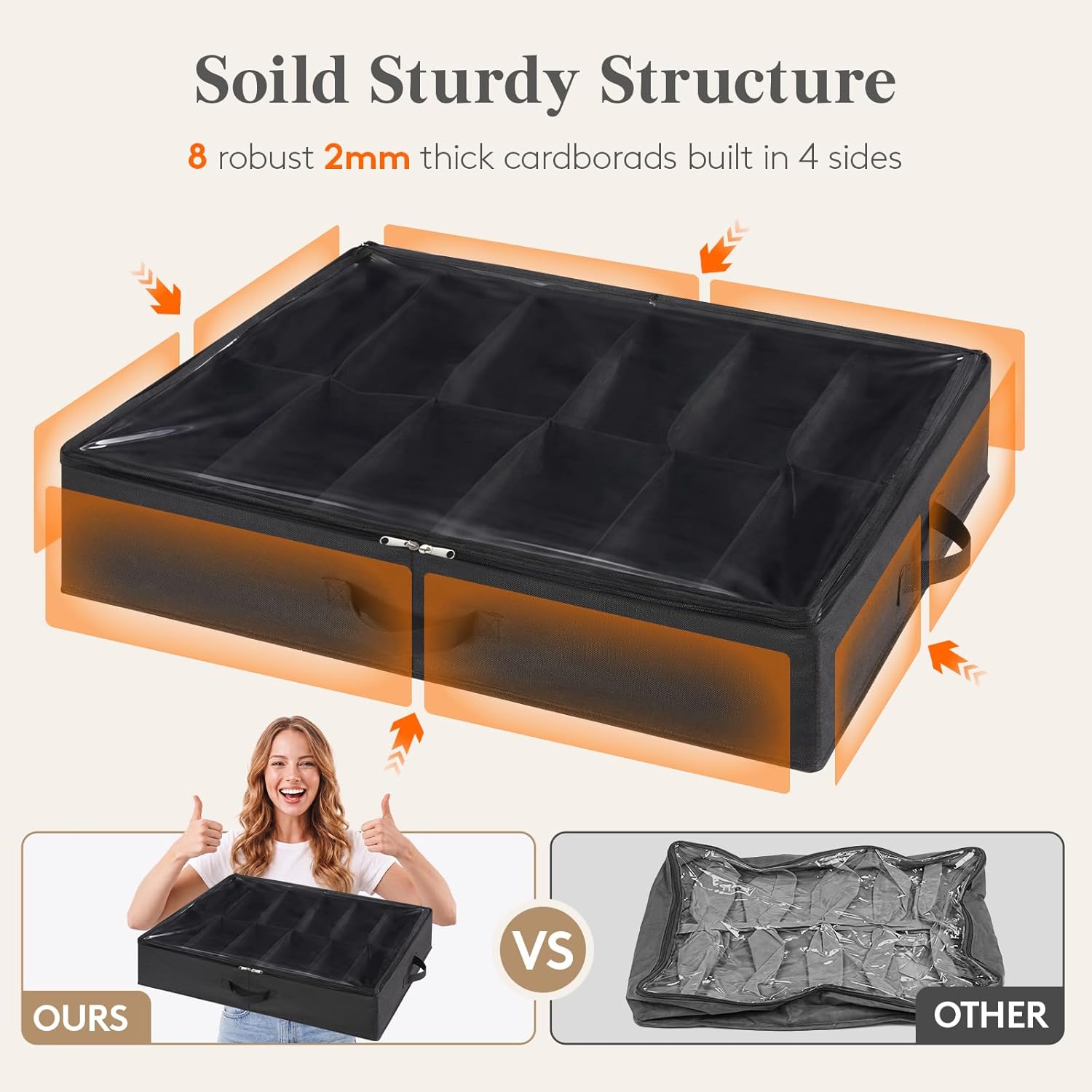 Detalle 2 de Lifewit Under Bed Shoe Organizer 24 pairs