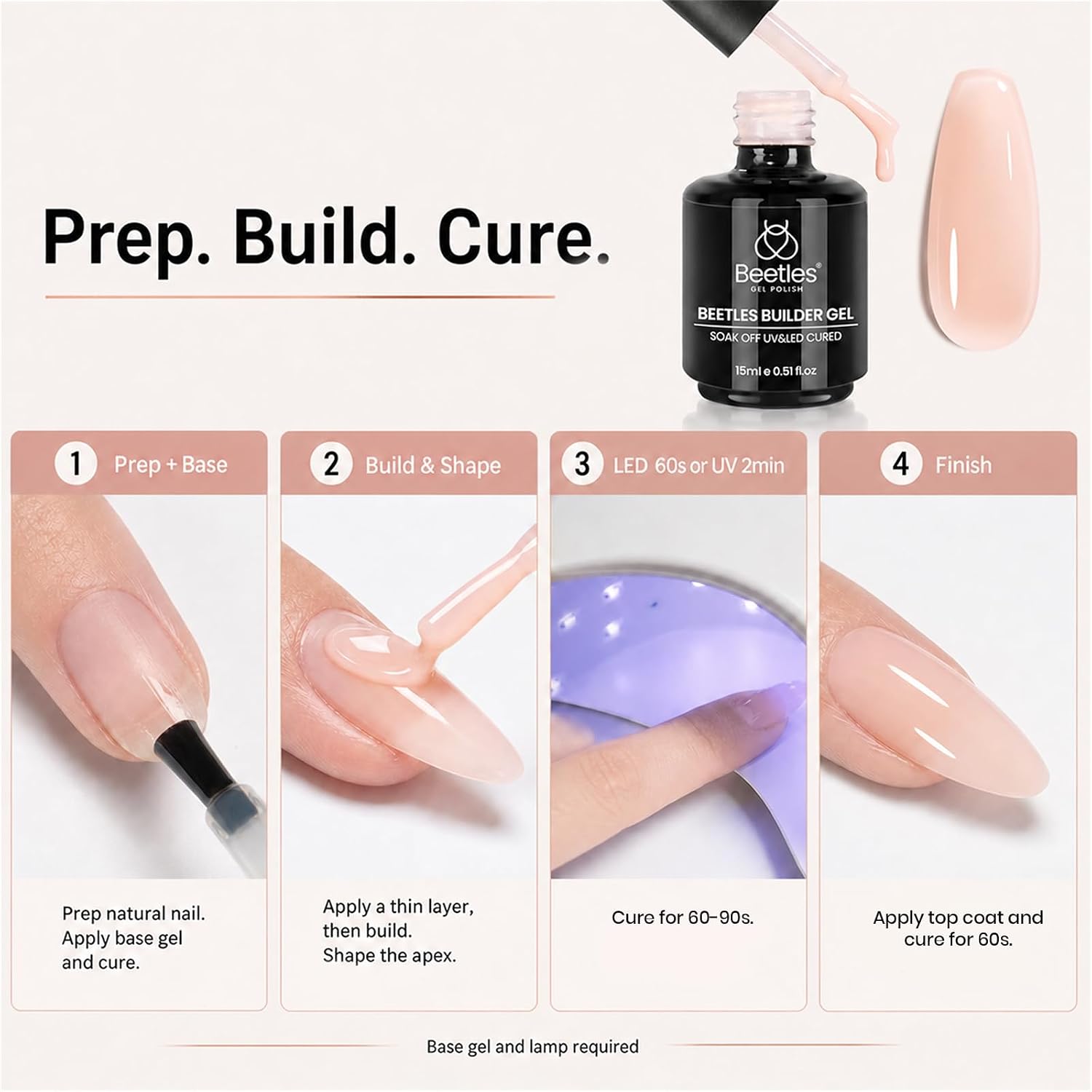 Thumbnail 4 de Beetles Builder Gel 15ml Jelly Nude
