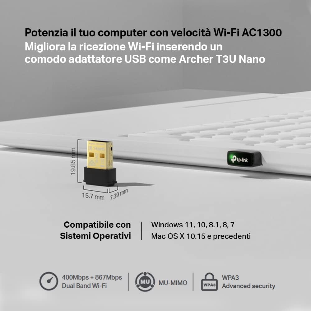 Thumbnail 1 de TP-Link Archer T3U Adattatore USB 1300 Mbps