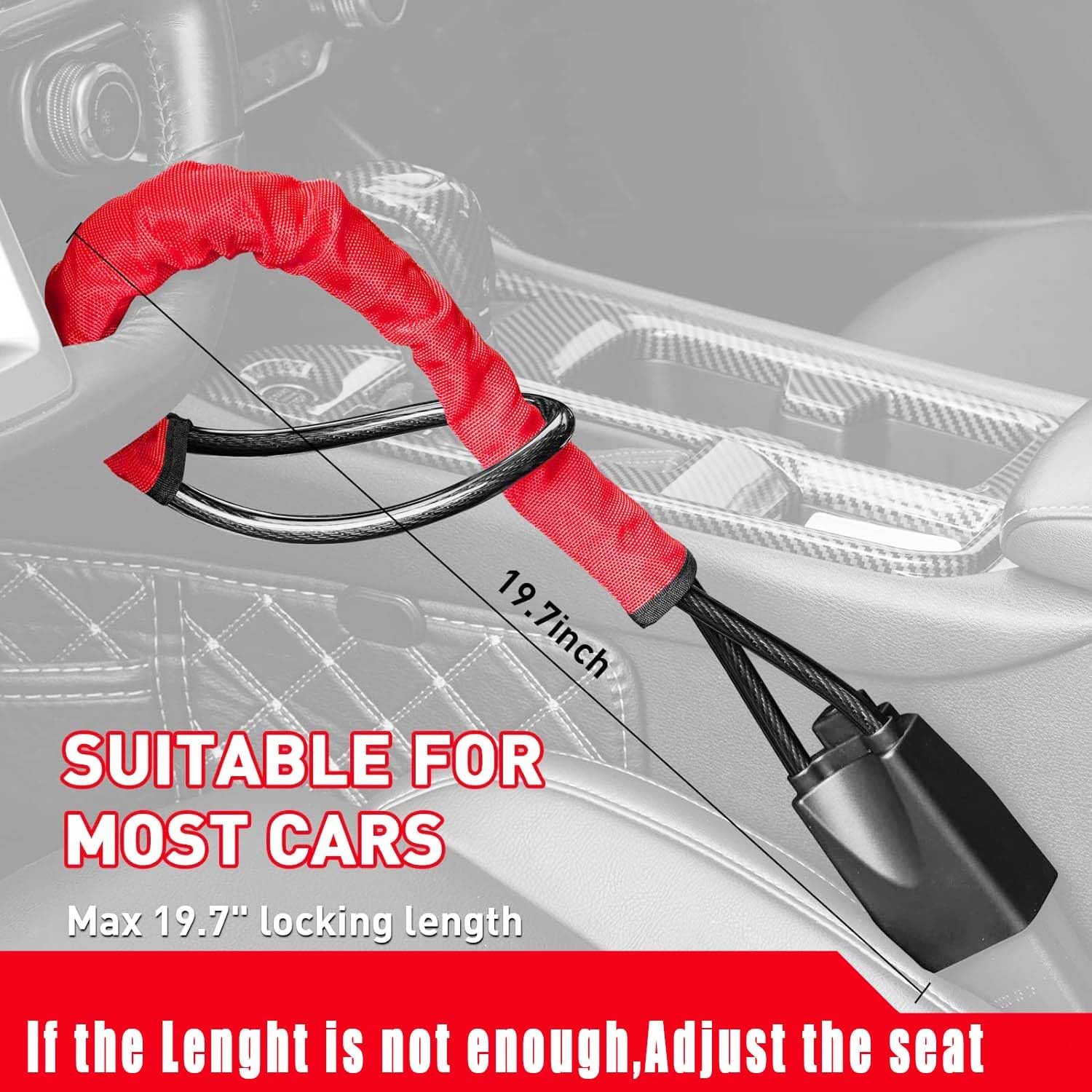 Detalle 2 de Universal Steering Wheel and Seat Belt Lock 2 Keys