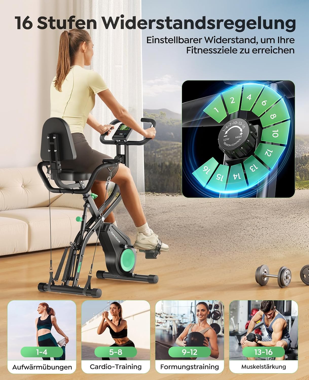 Detalle de Toputure Heimtrainer Klappbar 140 kg