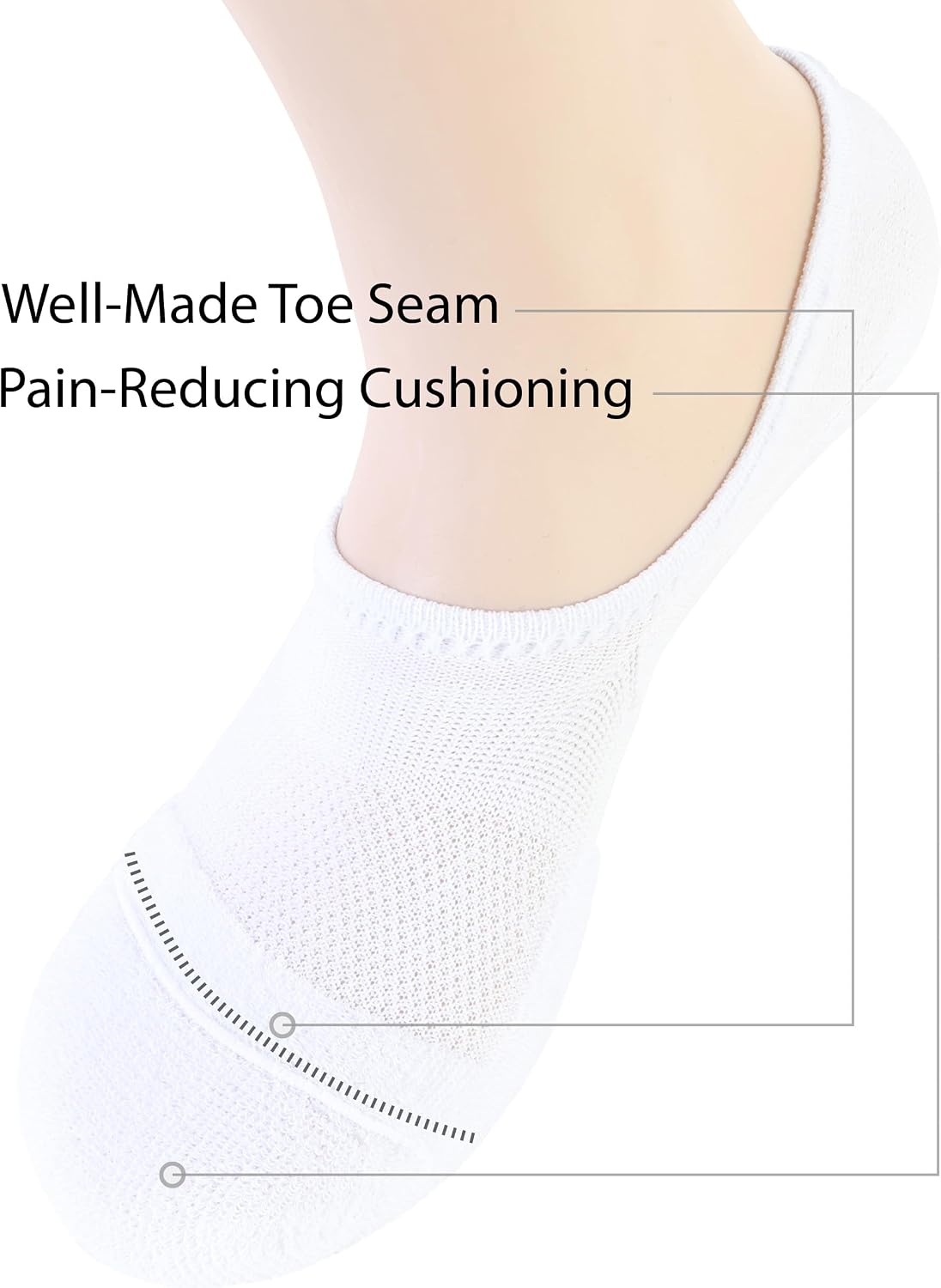 Thumbnail 6 de Pro Mountain No Show Socks with Wide Toe Box (Unisex) for Health & Bunion Support, Cotton Cushion Footies (Size S–X-Large)