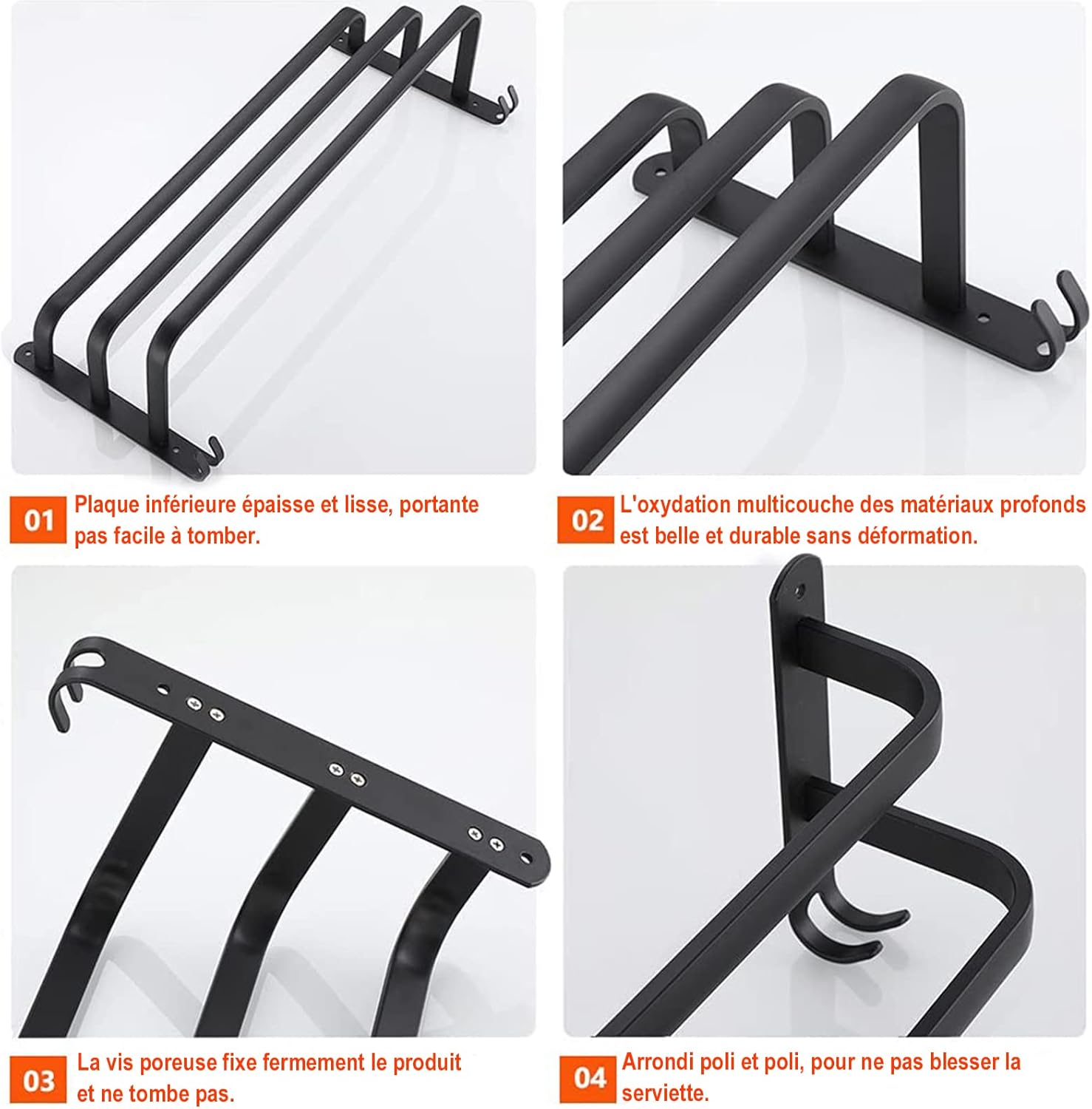 Detalle 2 de 60CM Handtuchhalter Ohne Bohren 60 x 14,5 cm