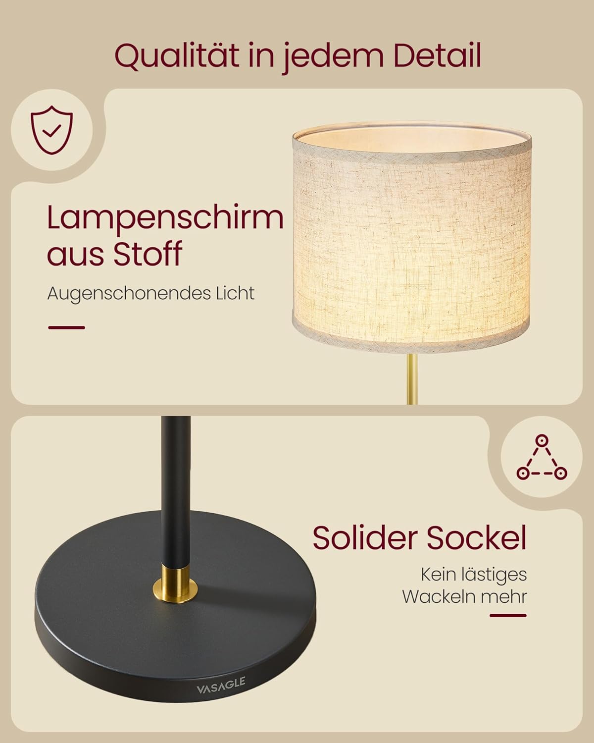 Thumbnail 5 de VASAGLE höhenverstellbare Stehleuchte LFL005BD02 (140–170 cm) mit Fußtaster, Fernbedienung & Memory