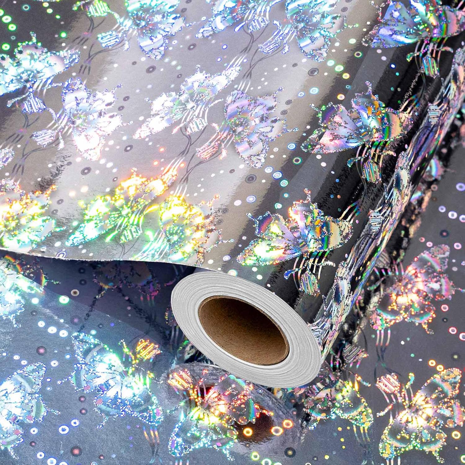Detalle de Wikadlik Silver Holographic Wrapping Paper