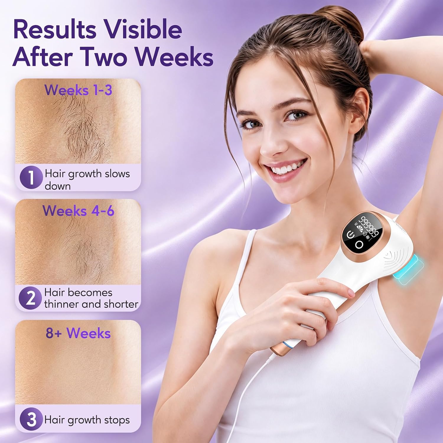 Detalle de miliecimk SLP-B371-1 IPL Hair Remover with Ice Cooling, 2 Modes & 5 Levels