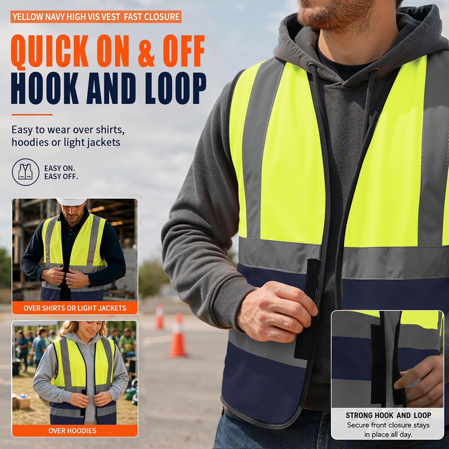 Detalle de AYKRM High-Visibility Safety Vest, XS–8XL