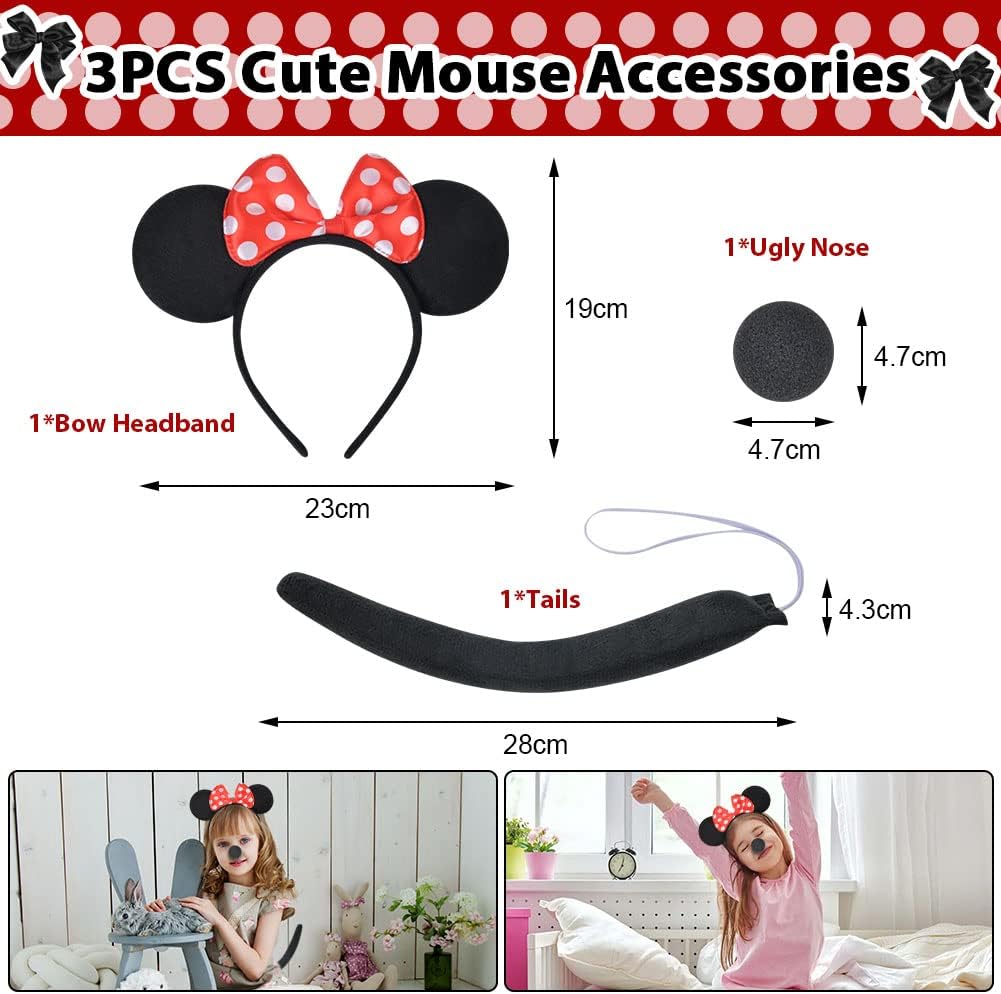 Detalle de ACWOO Ragazza Minnie Pois Abito Principessa 4 pezzi