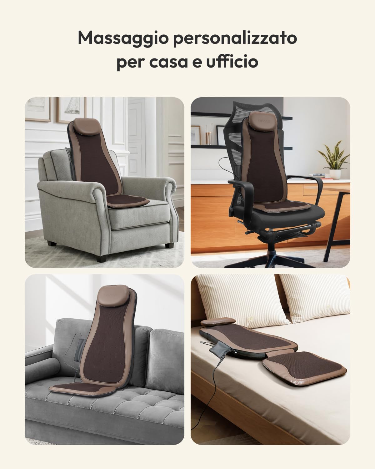 Thumbnail 5 de Nevvue Massaggiatore Schiena con Calore e Vibrazione: sedia massaggiante per relax a casa