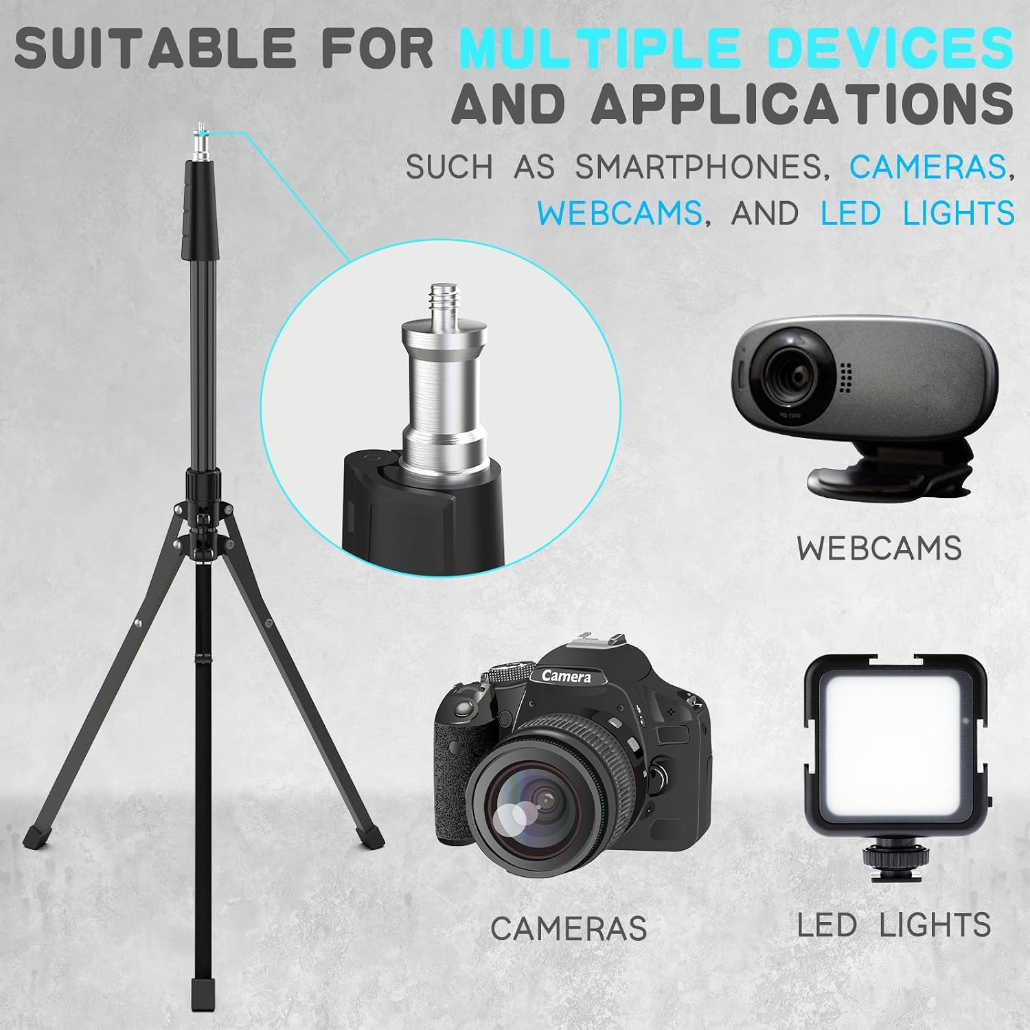 Thumbnail 5 de UBeesize 92" Cell Phone Tripod Stand
