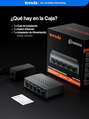 Thumbnail 8 de Tenda SG105 switch Ethernet Gigabit 5 puertos