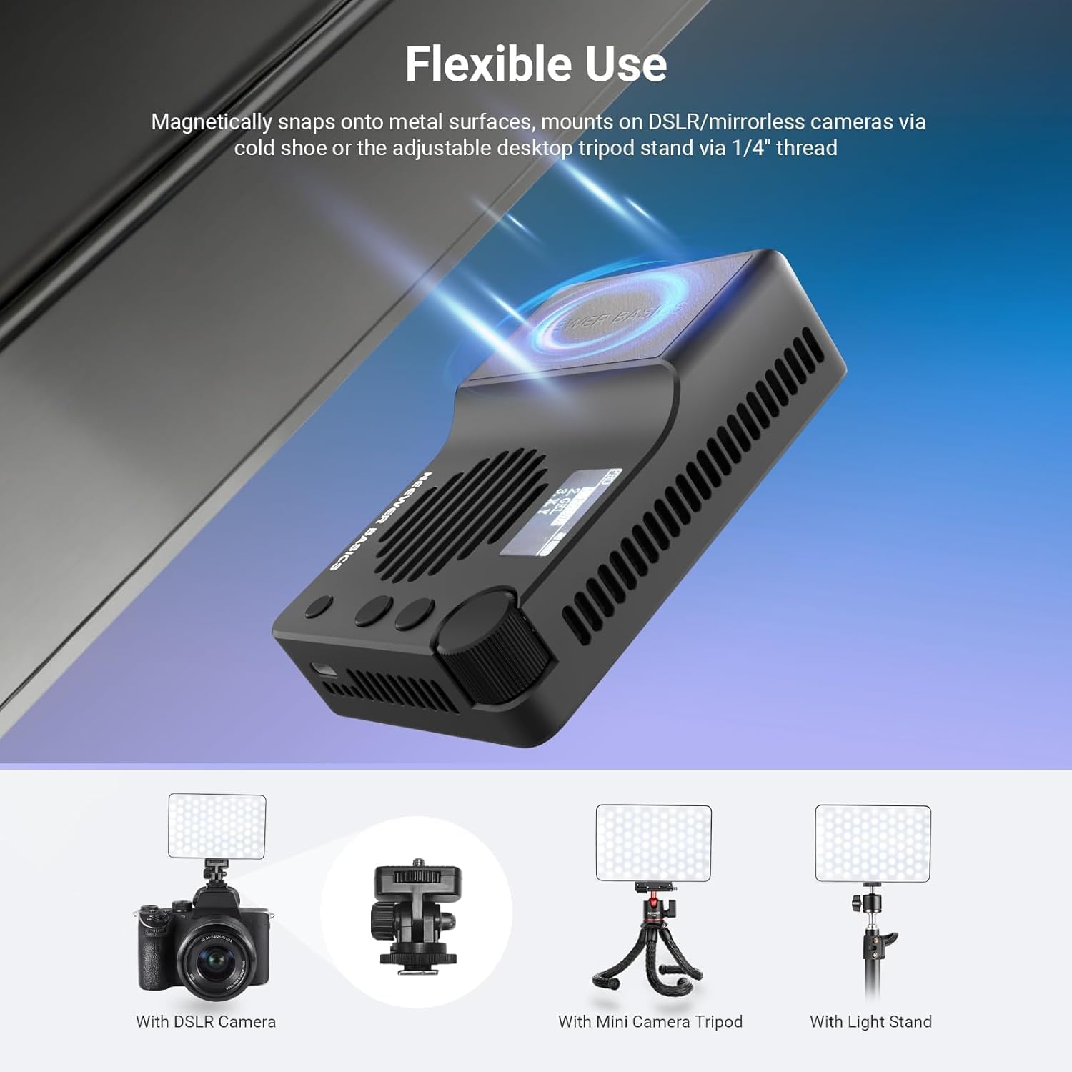 Thumbnail 6 de NEEWER Basics BS40C RGB-Videolicht mit Akku, 45W Boost Modus & 0–100% Dimmung