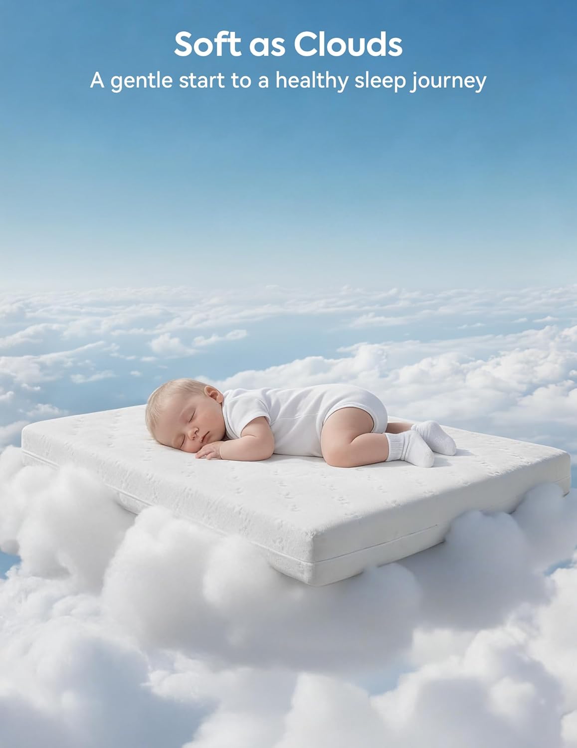 Thumbnail 1 de Babelio Breathable Crib Mattress: Dual-Sided Memory Foam, Waterproof Cover, 52 x 27.5 inches