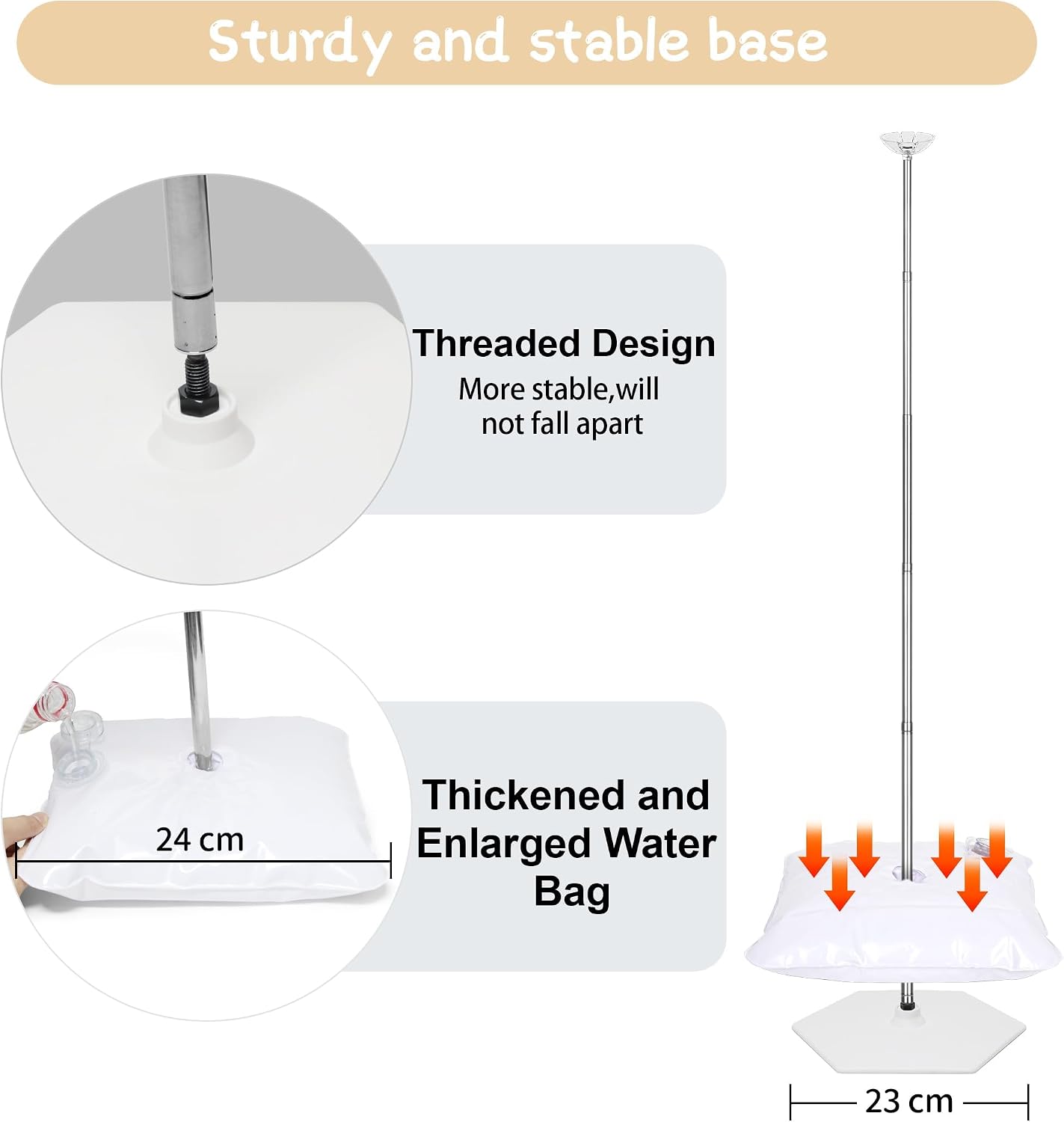 Thumbnail 3 de Toosci Upgraded Balloon Column Stand Kit, 7 Feet: Adjustable, Reusable Steel Telescopic Balloon Tower