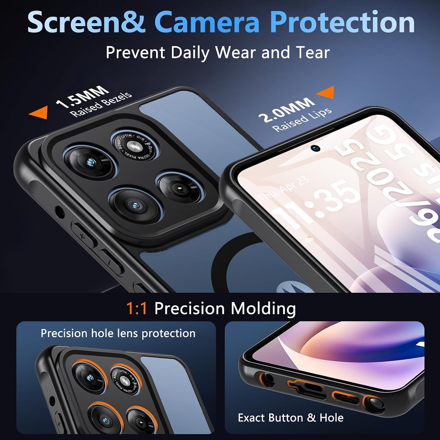 Thumbnail 6 de OWKEY Moto G Stylus 5G 2025/2026 Case with Stand, Magnetic Back & Screen Protector
