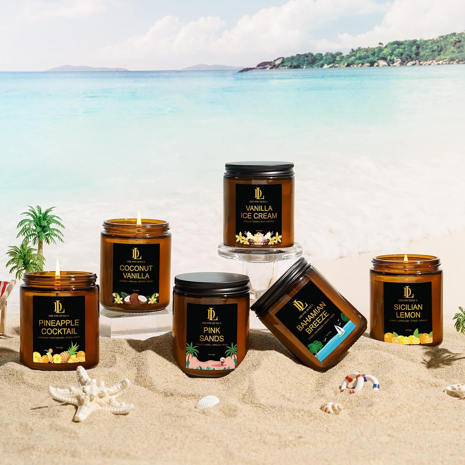 Thumbnail 6 de DL DREAMY DEWLA Pineapple Cocktail Soy Candle, 7 oz, 50-Hour Burn