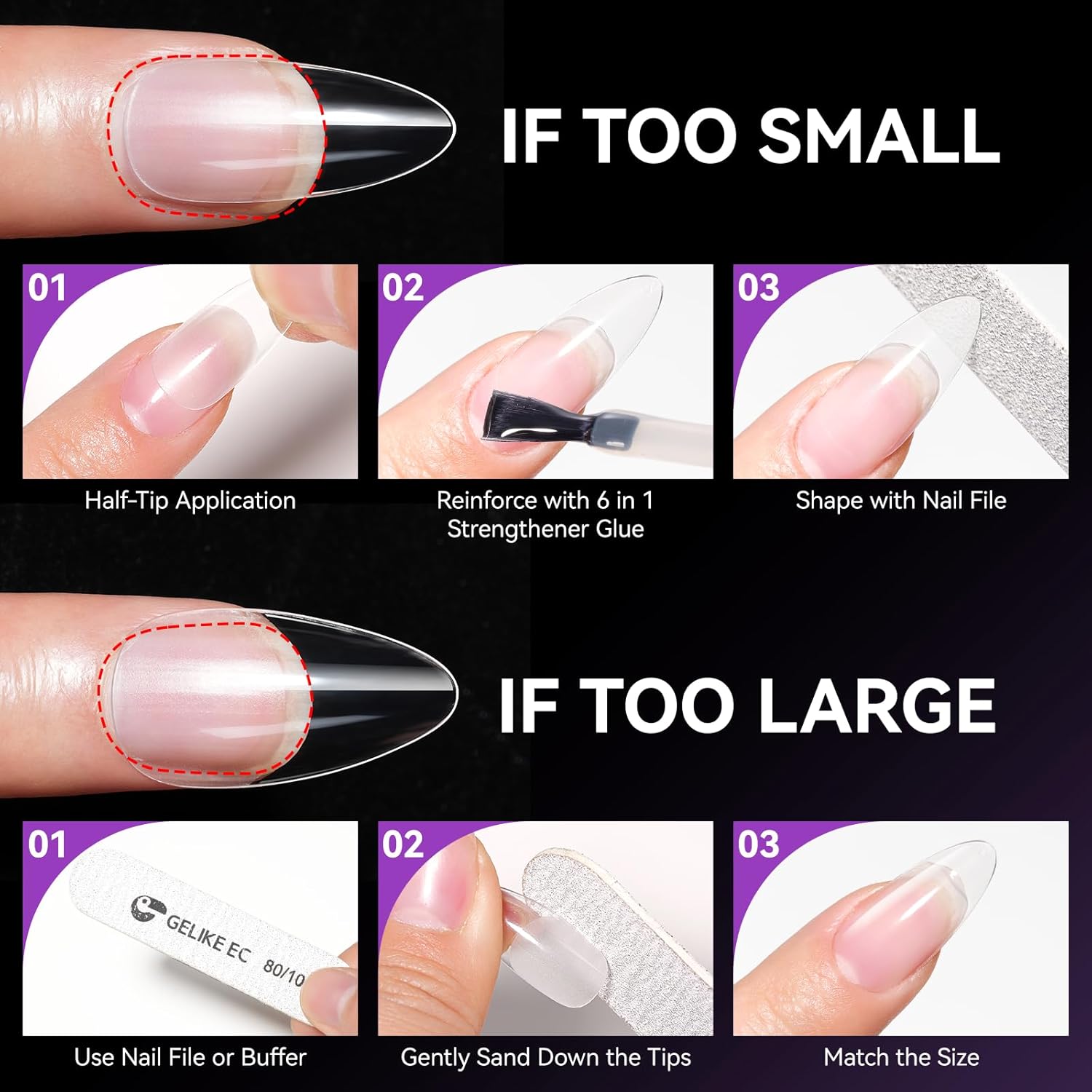 Thumbnail 2 de gelike ec Gel Nagelspitzen 240 Stück