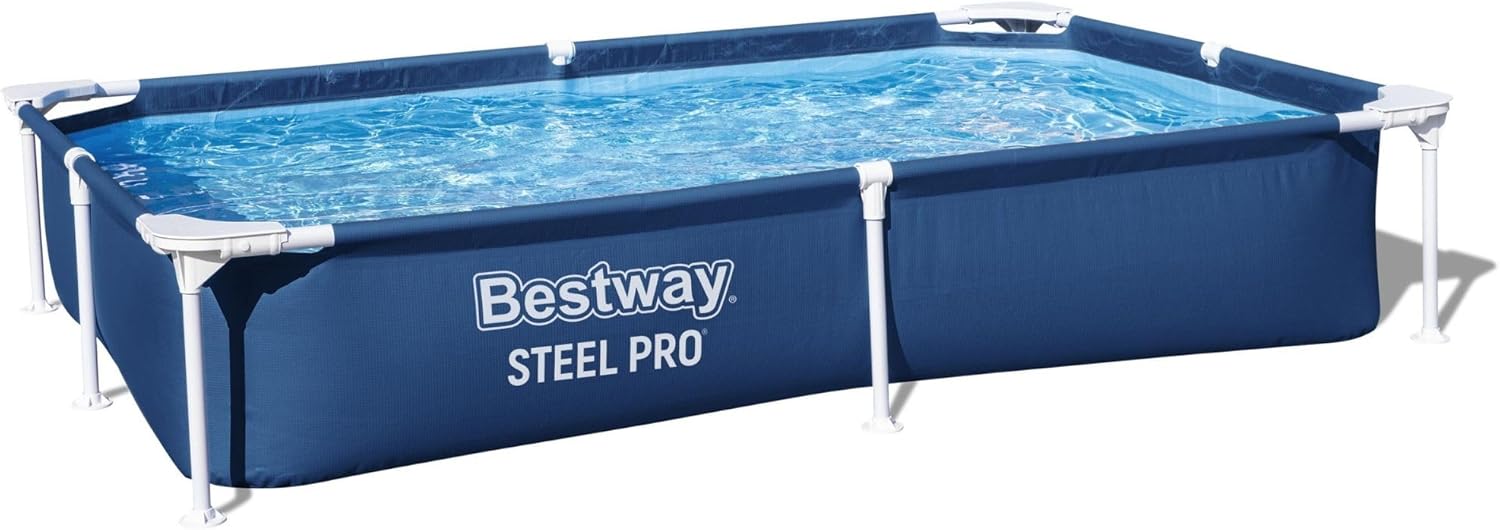 Detalle de Bestway 56401 長方形フレームプール 221×150×43cm・約1200L・排水栓付き