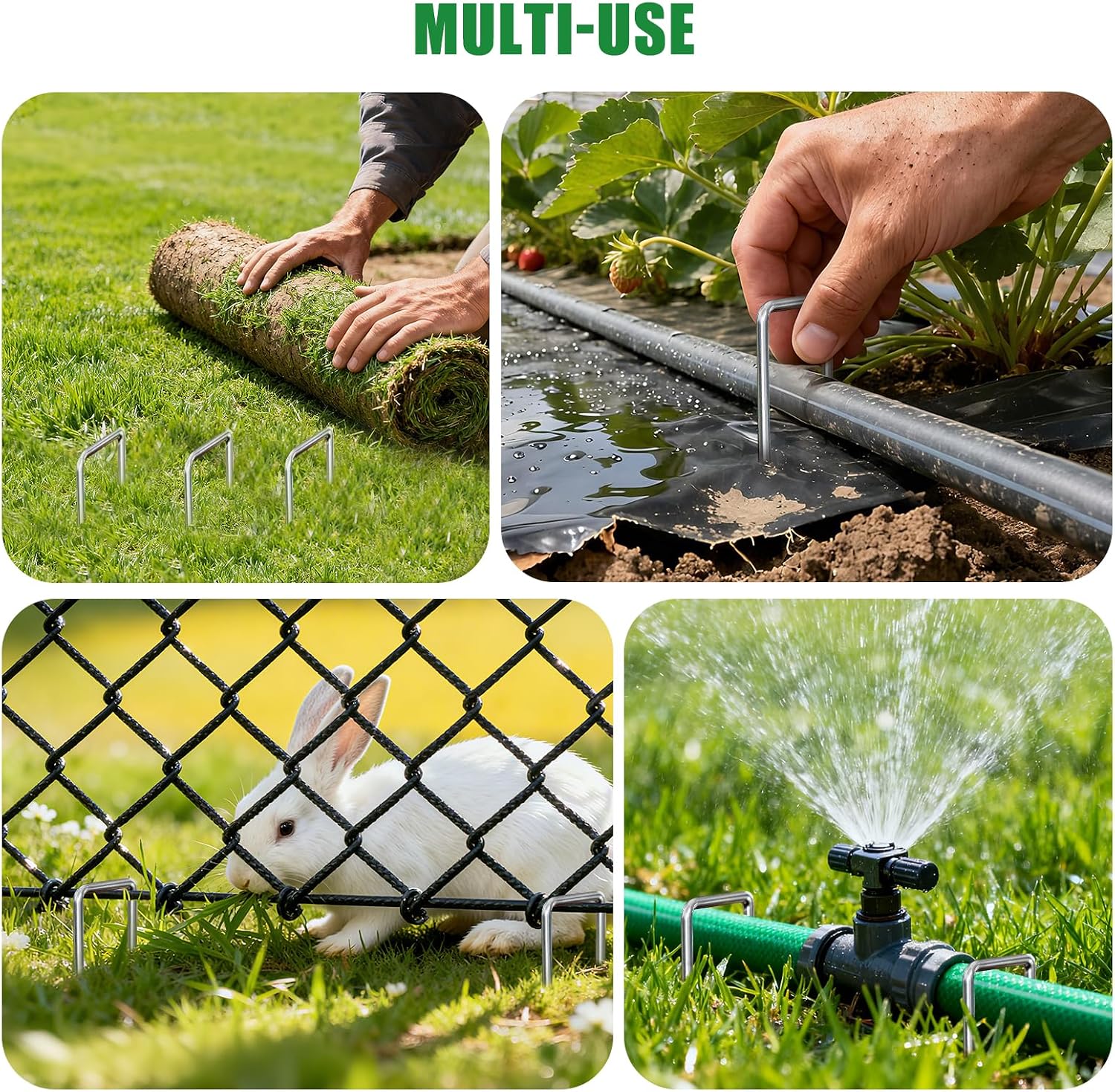 Thumbnail 6 de Zevlux 11GA Galvanized Landscape Staples, 8-Inch, 11-Gauge, 200 Pack