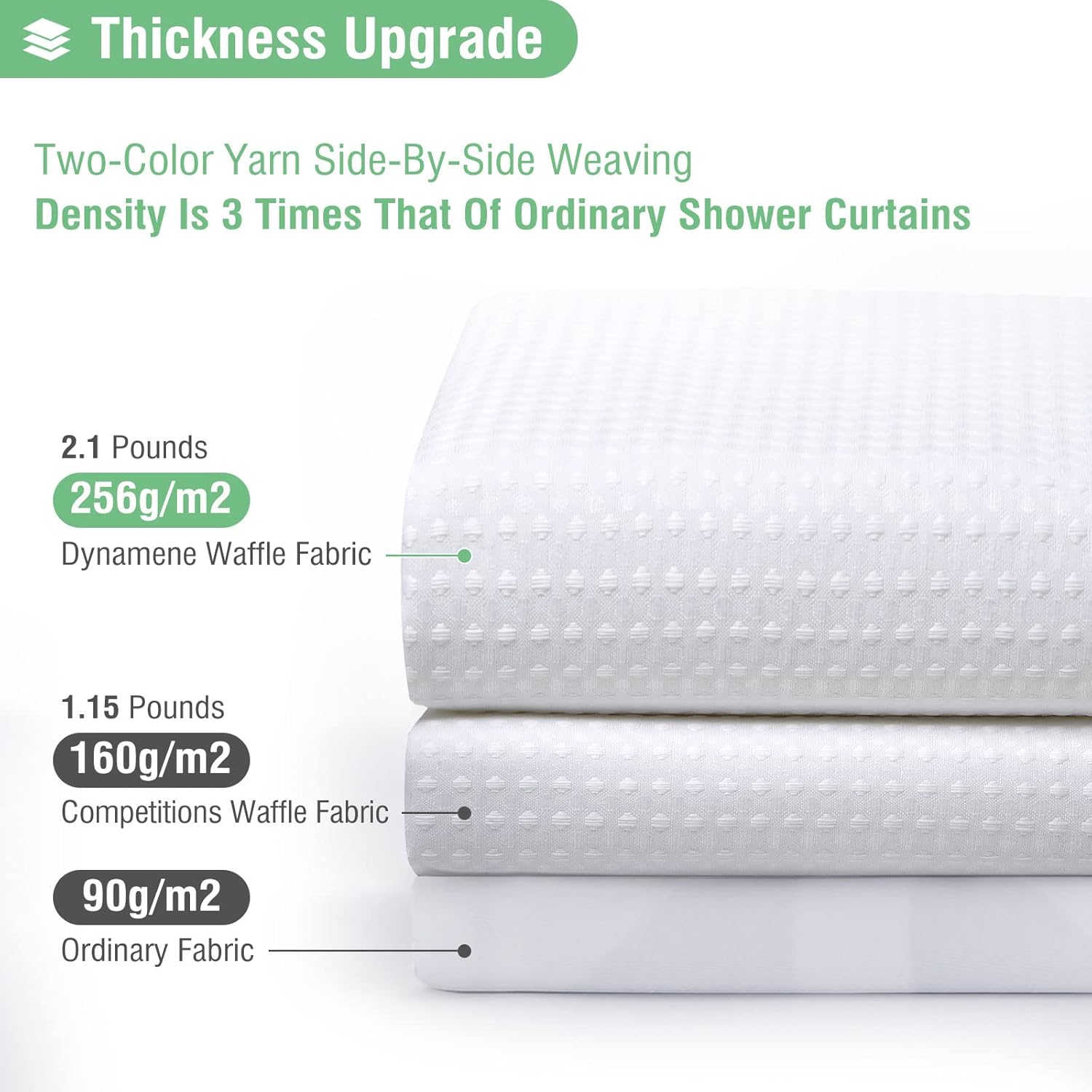 Detalle 2 de Dynamene Waffle Weave Shower Curtain 72x72