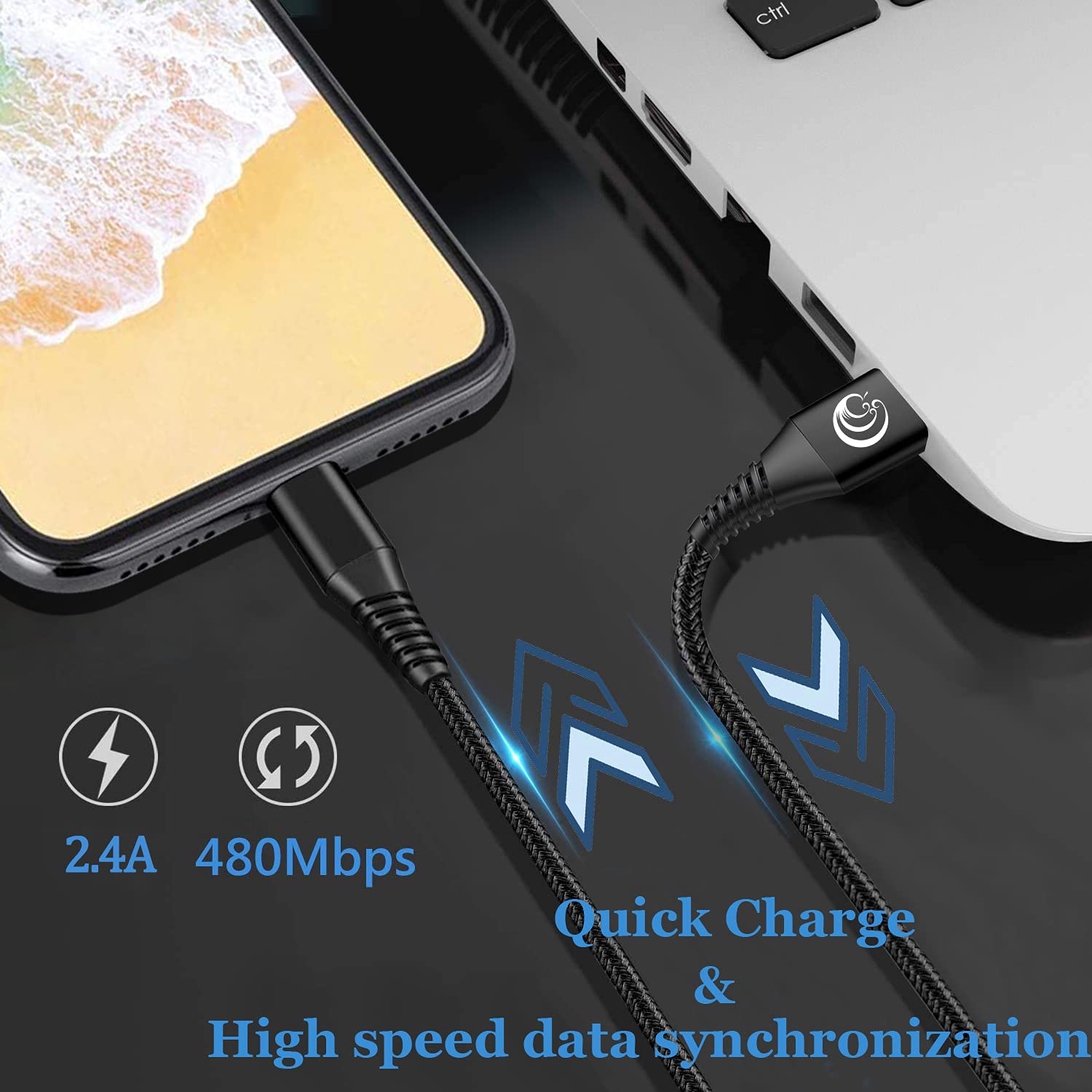 Detalle 2 de iPhone Lightning Kabel 2M+1M