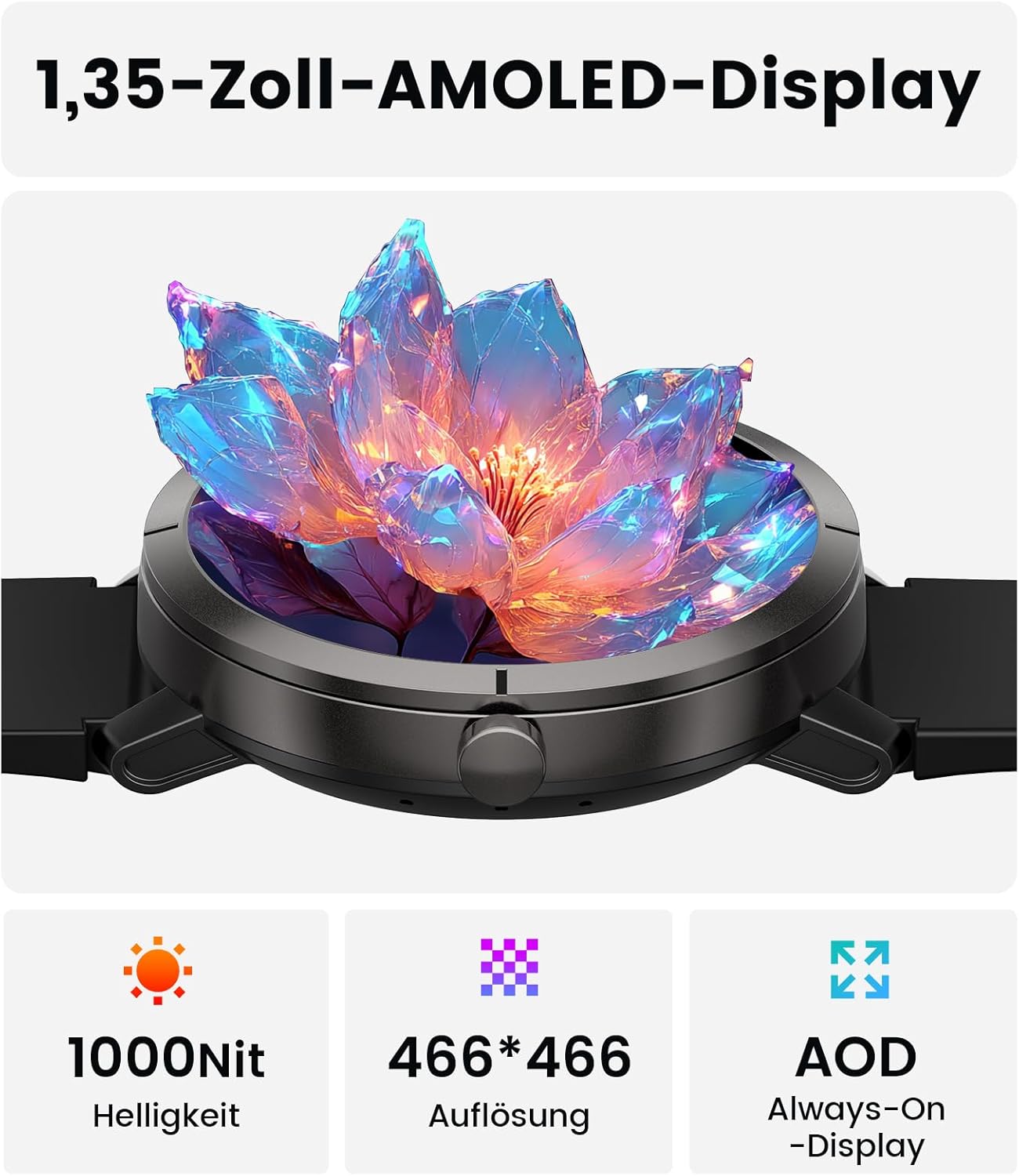 Detalle de Smartwatch DREMAC GPS di seconda generazione: eleganza in alluminio con GPS, 170+ modalità sportive e batteria fino a 10 giorni
