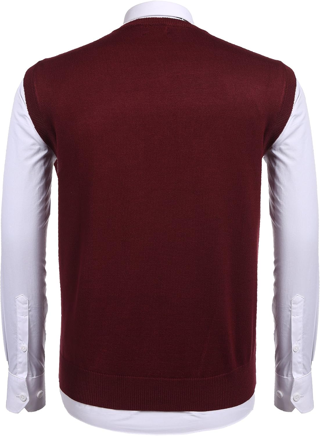 Detalle 2 de COOFANDY Men's Argyle Sweater Vest, Slim-Fit V-Neck Knit Pullover
