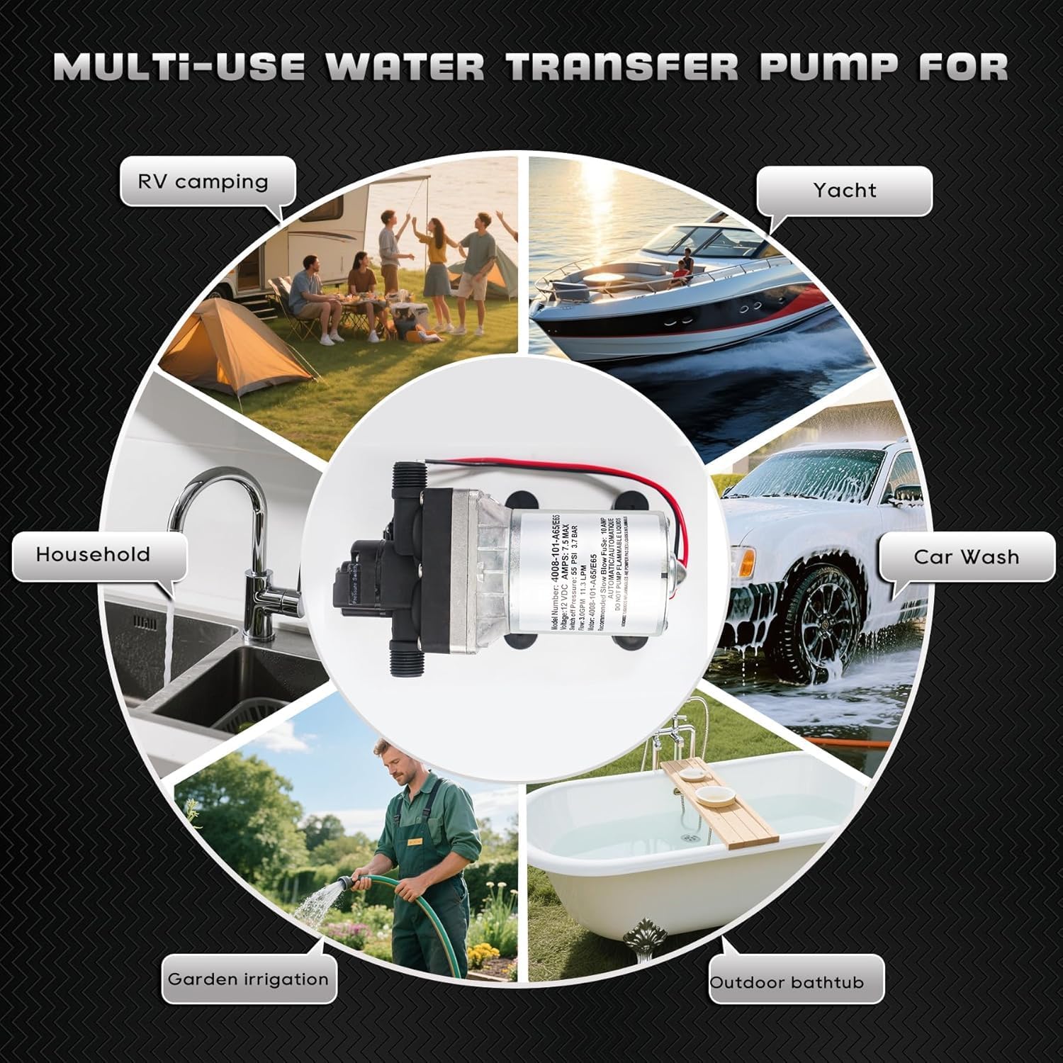 Thumbnail 5 de chddorn 12V RV Water Pump 4008-101-A65/E65 (3.0 GPM, 55 PSI) with Self-Priming, Quiet Diaphragm Design