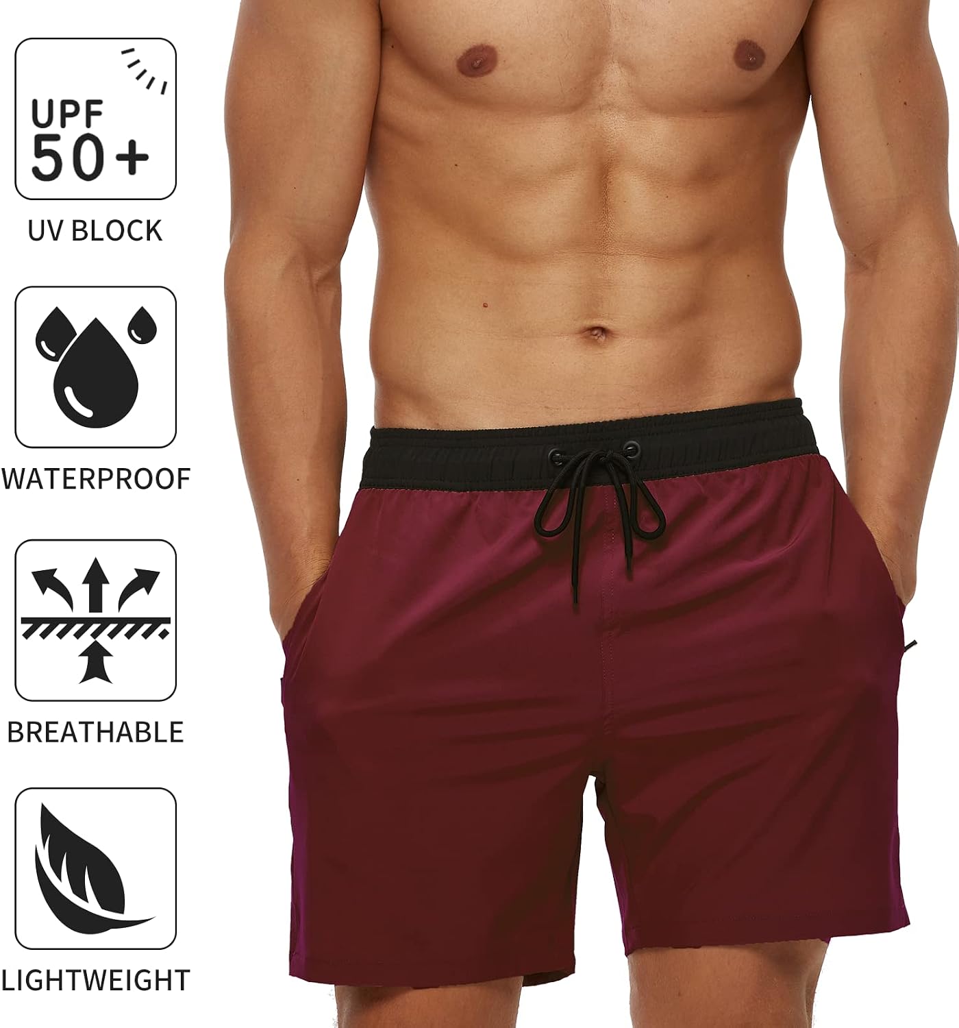 Detalle 2 de Aisprts maillot de bain homme short extensible à poches zippées