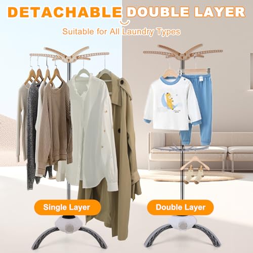 Detalle 2 de panthem 900W Portable Electric Clothes Dryer – Foldable, 12kg Capacity (Blue)