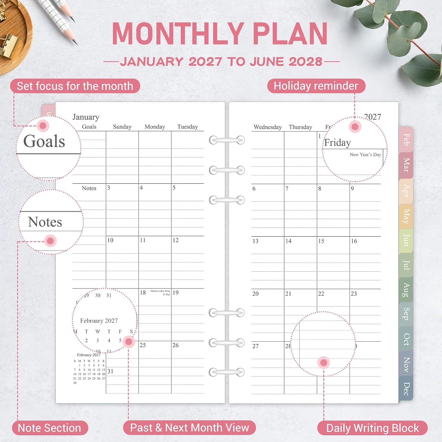 Detalle 2 de Monthly Planner Refill, 2027-2028