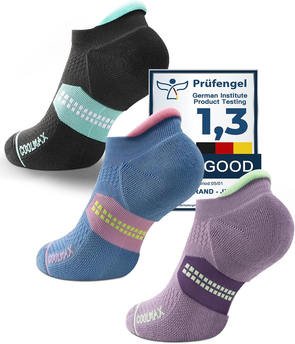 Detalle 2 de Juclise Women's Coolmax Bamboo Viscose Compression Running No Show Socks