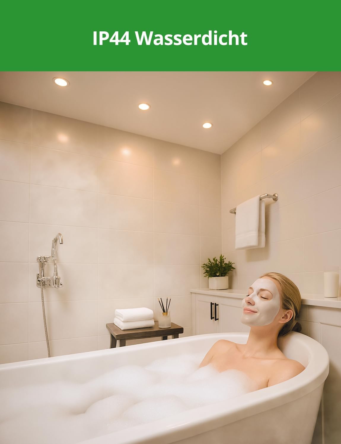 Thumbnail 2 de HOMEOW LED Einbaustrahler 230V 5W, 400LM – 10er Set, ultra flach 24mm, IP44, 68–80 mm Lochmaß, 2700K/4000K/6000K