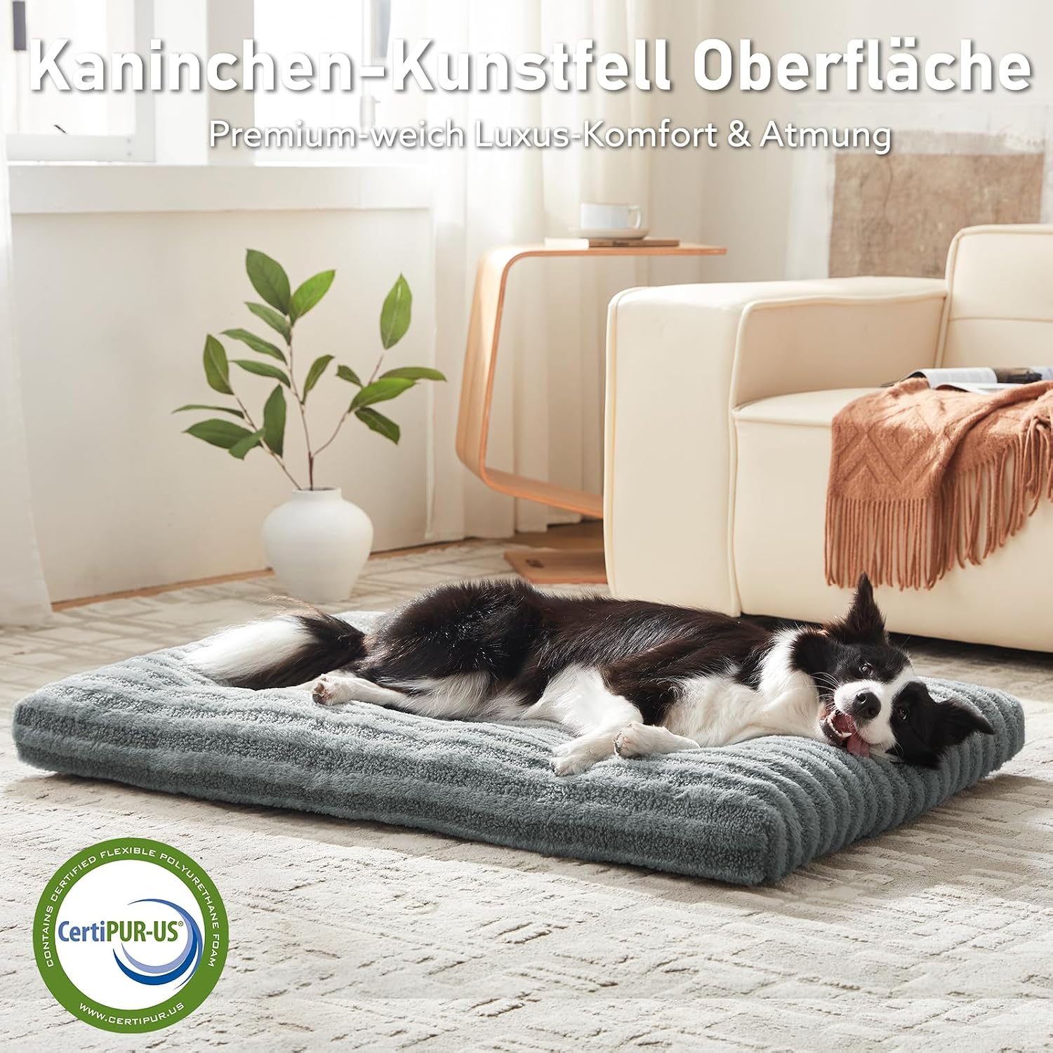 Detalle 2 de Pawk Hundebett große Hunde XL – waschbares, atmungsaktives Hundekissen 102×69×9 cm