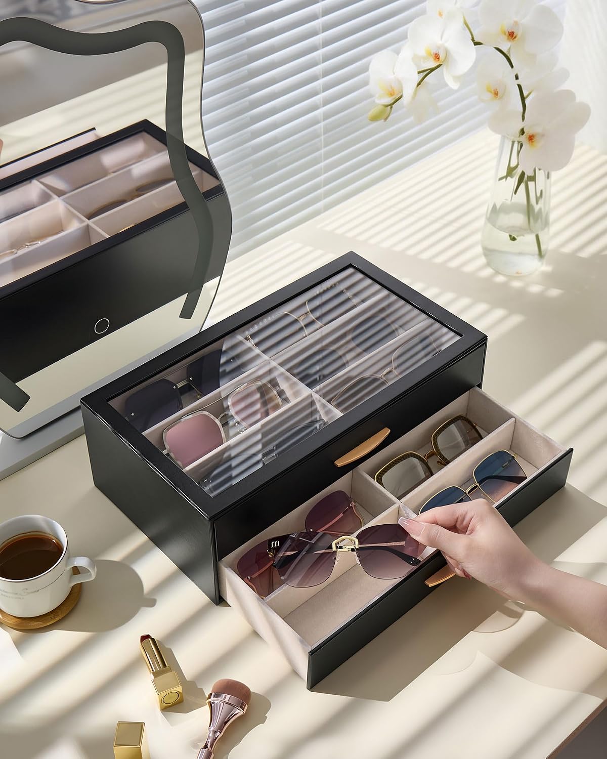 Thumbnail 6 de Lolalet Women’s Sunglasses Box Organizer – Eyewear Display Holder with Drawer