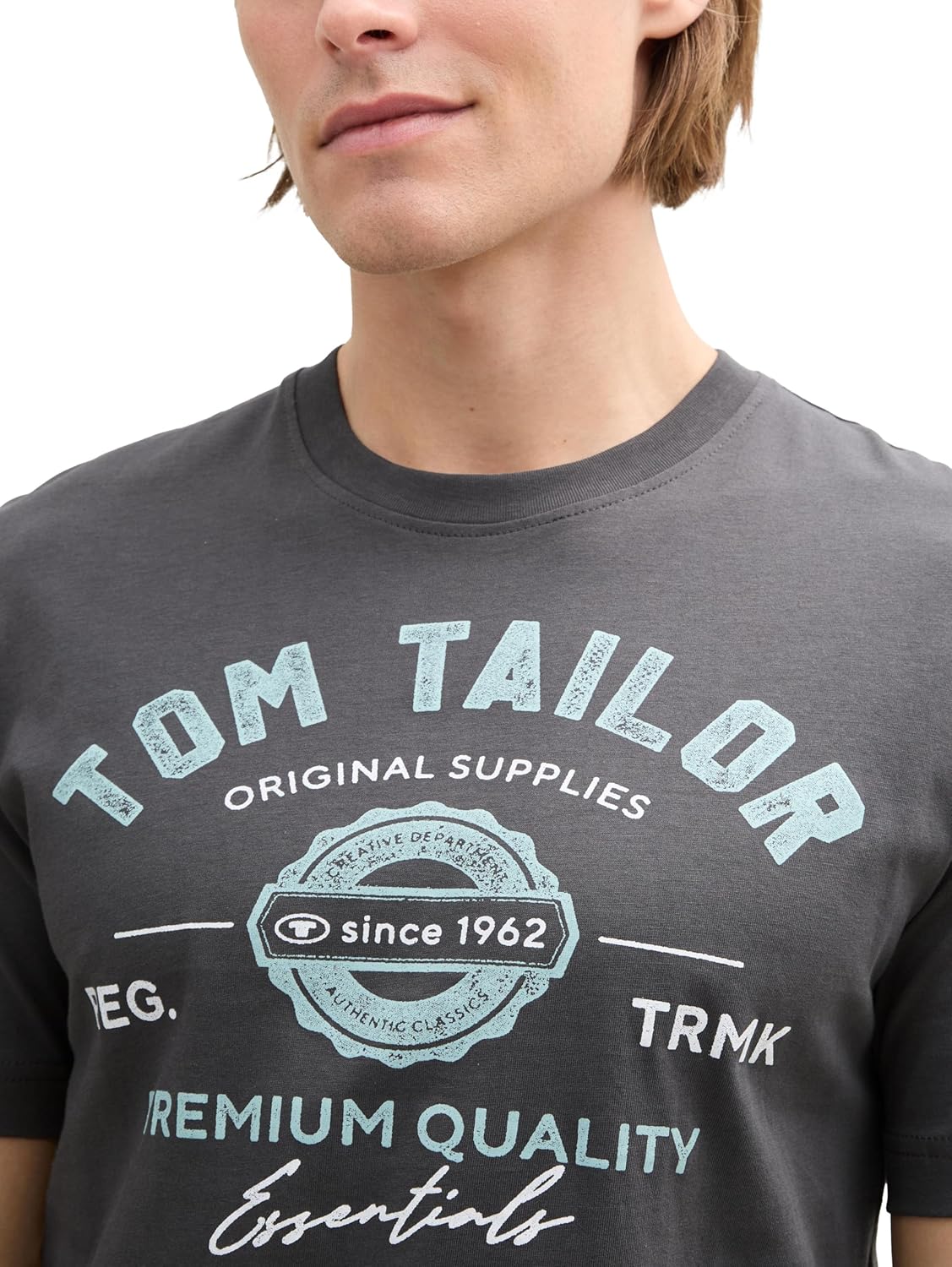 Thumbnail 4 de Tom Tailor T-shirt homme asymétrique imprimé à manches courtes