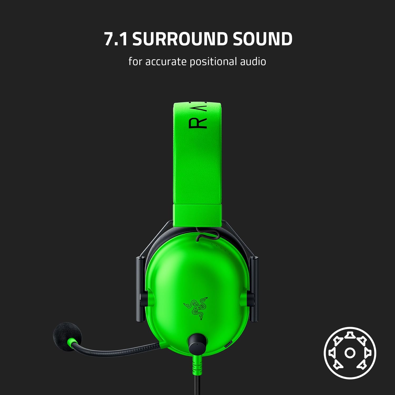 Thumbnail 6 de Razer BlackShark V2 X wired multi-platform e-sports headset (Triforce 50 mm, HyperClear cardioid mic) Green
