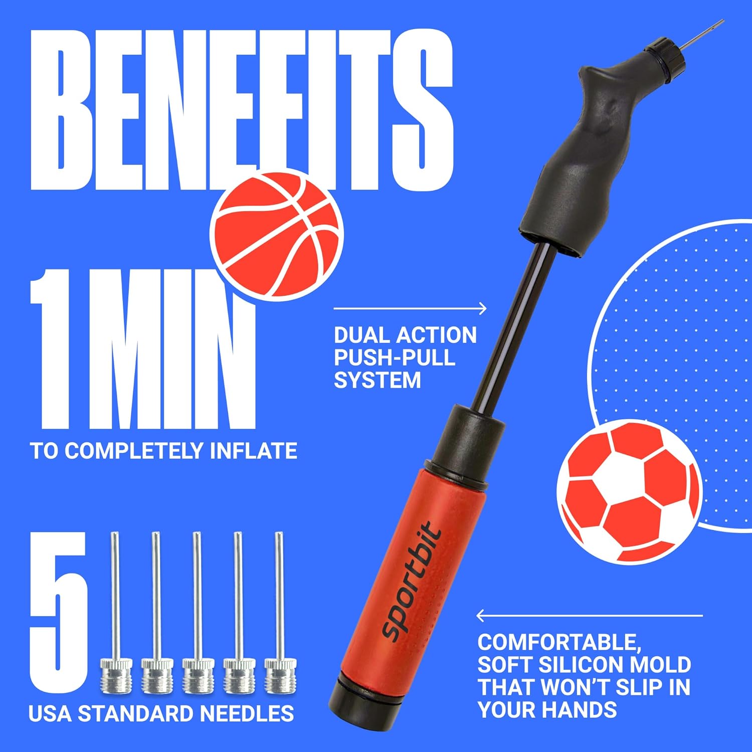 Thumbnail 2 de SPORTBIT Ball Pump for Sports Balls
